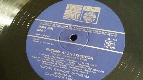 Modest Mussorgsky ; London Symphony Orchestra Conducted By Sir Malcolm Sargent : Pictures At An Exhibition / A Night On Bald Mountain (LP, RE)