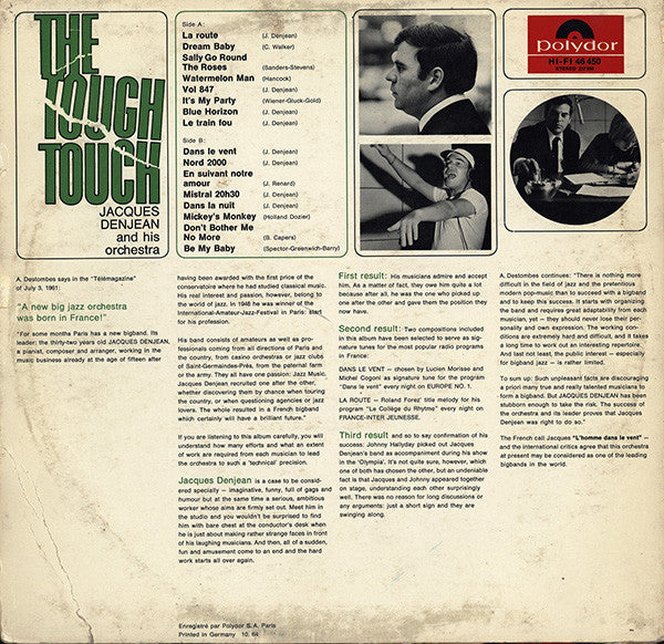 Jacques Denjean Et Son Orchestre : The Tough Touch (LP, Album)