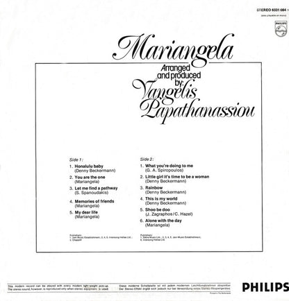 Mariangela (3) : Mariangela (LP, Album)