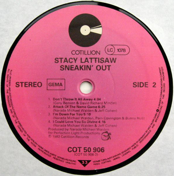 Stacy Lattisaw : Sneakin' Out (LP, Album)