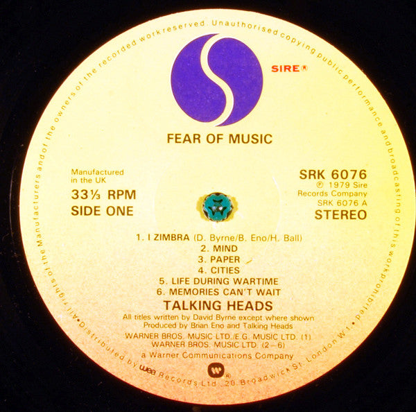 Talking Heads : Fear Of Music (LP, Album, Pla)