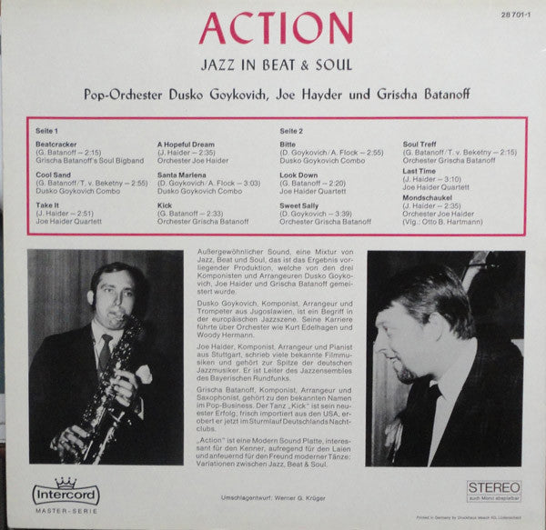 Pop-Orchester Dusko Goykovich, Joe Haider Und Grischa Batanoff : Action - Jazz In Beat & Soul (LP, Album, RP)
