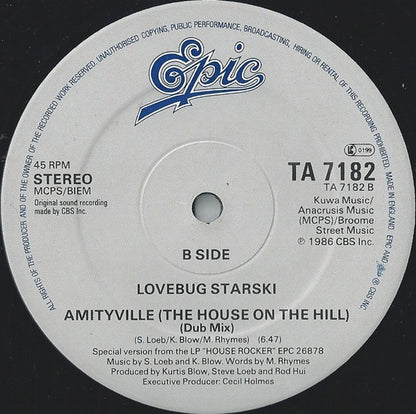 Lovebug Starski : Amityville (The House On The Hill) (12", Single)