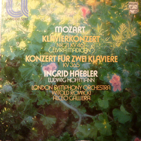 Wolfgang Amadeus Mozart / Ingrid Haebler, Ludwig Hoffmann, London Symphony Orchestra, Witold Rowicki, Alceo Galliera : Piano Concerto No. 21, K. 467 ("Elvira Madigan") / Concerto For Two Pianos K. 365 (LP, Comp, RE)