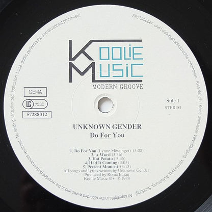 Unknown Gender : Do For You (LP, Album)