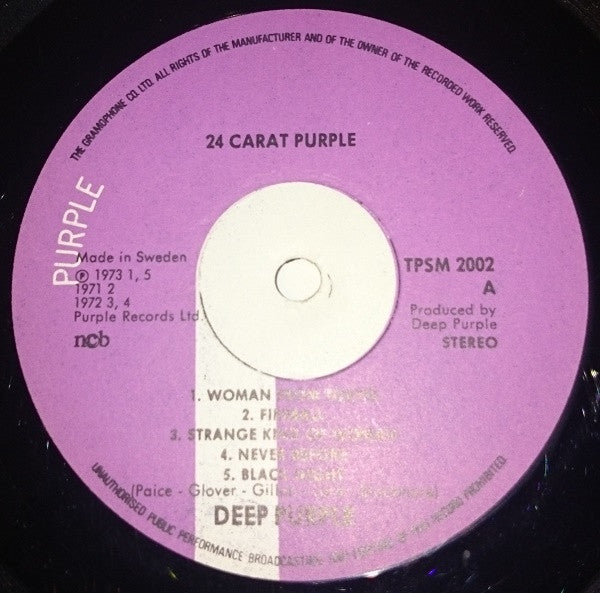 Deep Purple : 24 Carat Purple (LP, Comp)