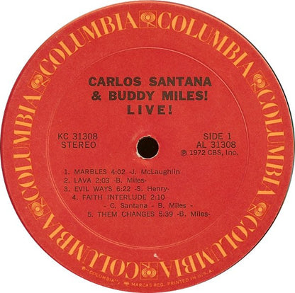 Carlos Santana & Buddy Miles : Carlos Santana & Buddy Miles! Live! (LP, Album, Gat)