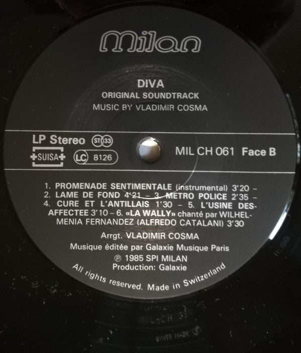 Vladimir Cosma : Diva (Bande Originale Du Film) (LP, Album, RE)