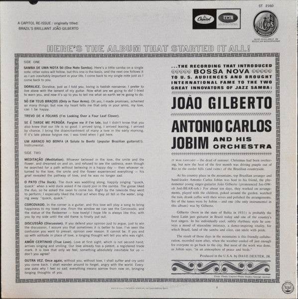 João Gilberto & Antonio Carlos Jobim : Gilberto & Jobim (LP, Album, RE)