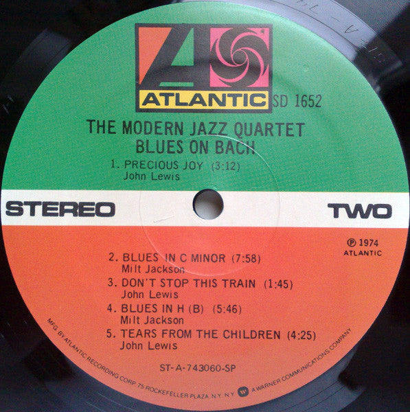 The Modern Jazz Quartet : Blues On Bach (LP, Album, RE, SP )