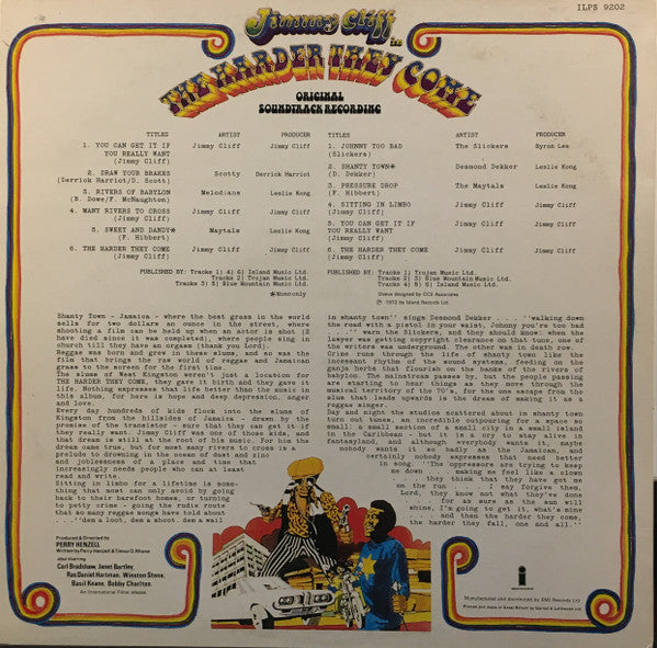 Various : The Harder They Come (Original Soundtrack Recording) (LP, Comp, RE)