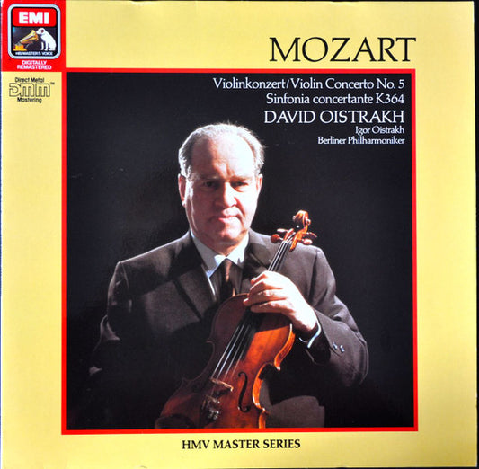 Wolfgang Amadeus Mozart, David Oistrach : Violin Concerto No 5 / Sinfonia Concertante K364 (LP, Album, RM)