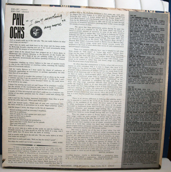 Phil Ochs : I Ain't Marching Anymore (LP, Album, RE, All)