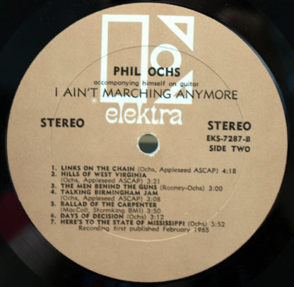 Phil Ochs : I Ain't Marching Anymore (LP, Album, RE, All)