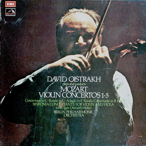 David Oistrach, Wolfgang Amadeus Mozart, Berliner Philharmoniker : Mozart Violin Concertos 1-5 (4xLP, B&W + Box, RE)