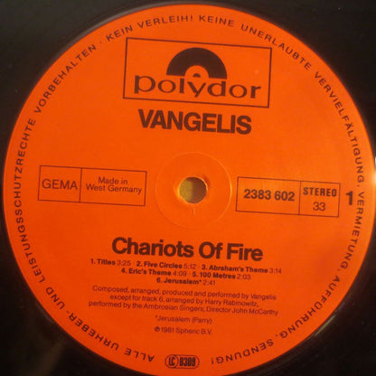 Vangelis : Chariots Of Fire (Music From The Original Soundtrack) (LP, Album)