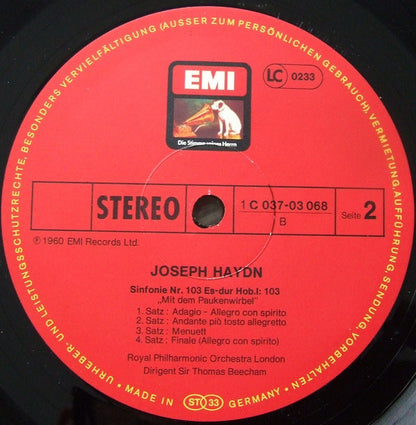 Joseph Haydn - Royal Philharmonic Orchestra, Sir Thomas Beecham : Sinfonie Nr. 100 "Militär" / Sinfonie Nr. 103 "Paukenwirbel" (LP, Comp)