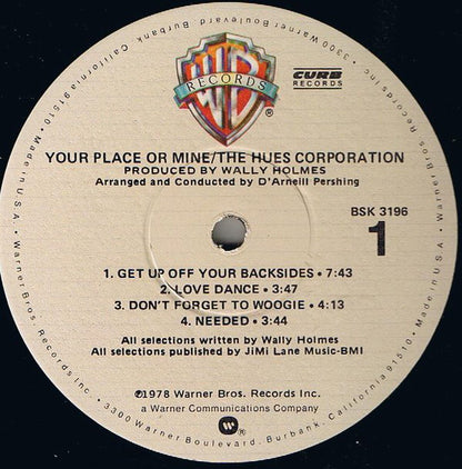 The Hues Corporation : Your Place Or Mine (LP, Album)