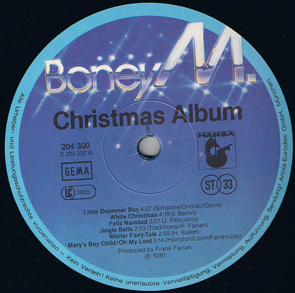 Boney M. : Christmas Album (LP, Album, Blu)