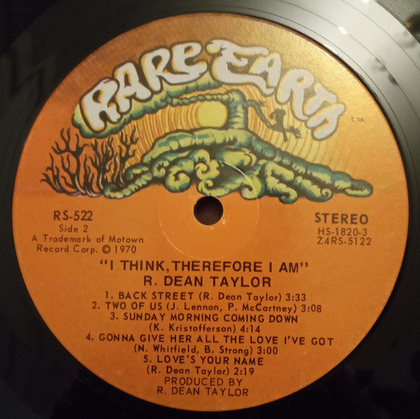 R. Dean Taylor : I Think, Therefore I Am (LP, Album)