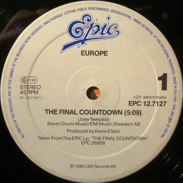 Europe (2) : The Final Countdown (12", Maxi)