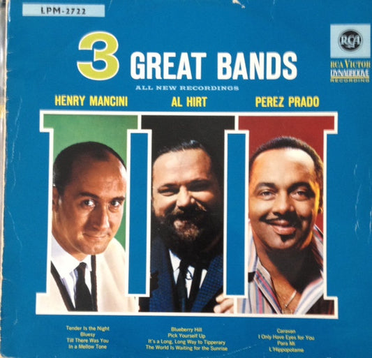 Henry Mancini, Al Hirt, Perez Prado : 3 Great Bands (LP, Comp, Mono)