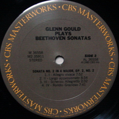 Glenn Gould, Ludwig van Beethoven : Sonatas Op. 28 (Pastoral), Op. 2, Nos 1, 2 & 3 (2xLP, Album, Gat)