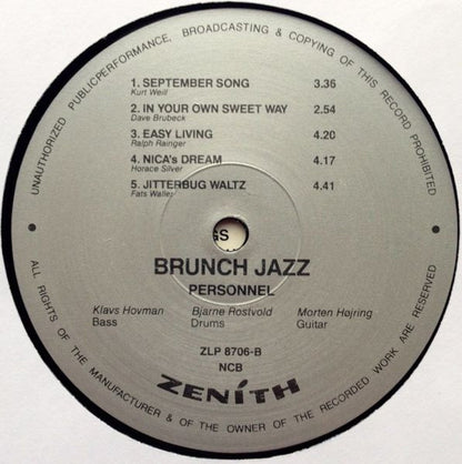 Bjarne Rostvold, Klavs Hovman, Morten Højring : Brunch Jazz (LP, Album)