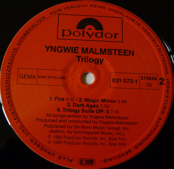 Yngwie Malmsteen : Trilogy (LP, Album)