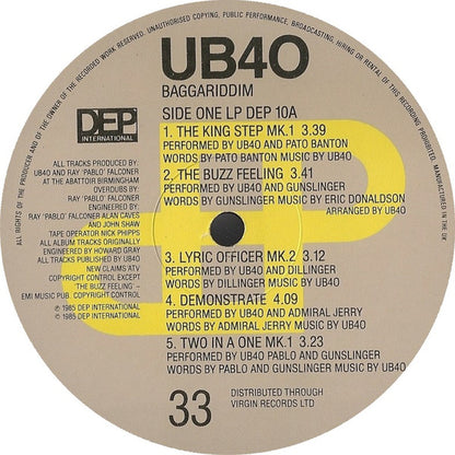 UB40 : Baggariddim (LP, Album, Gat + 12")