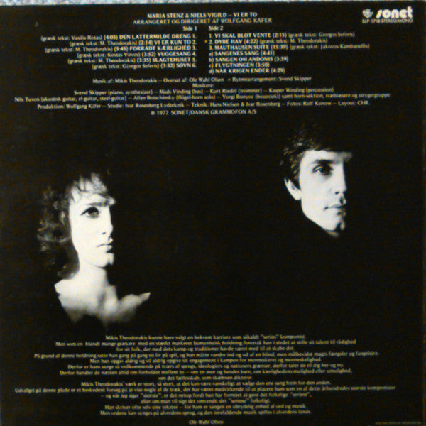 Maria Stenz & Niels Vigild : Vi Er To (LP, Album)