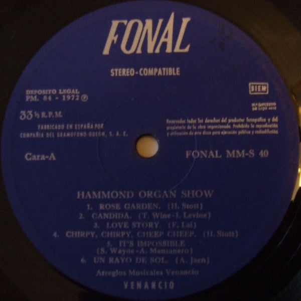 Venancio (2) : Hammond Organ Show (LP)