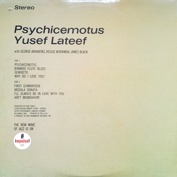 Yusef Lateef : Psychicemotus (LP, Album, RE)