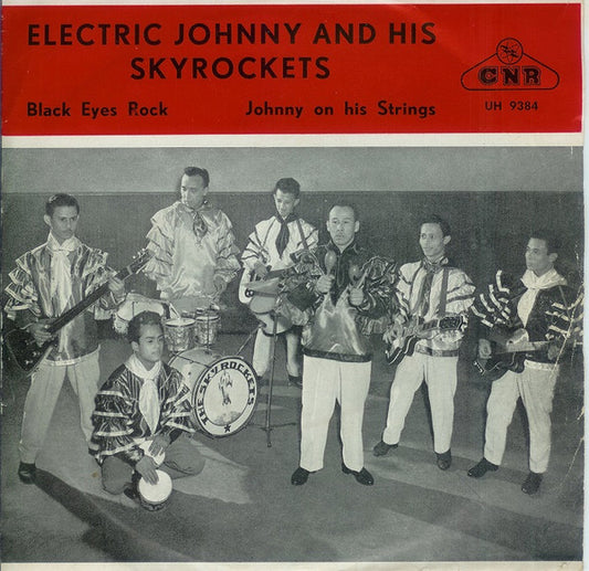 Electric Johnny And His Skyrockets : Black Eyes Rock / Johnny On His Strings (7", Single, RE)