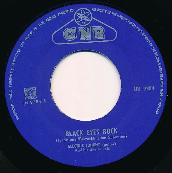 Electric Johnny And His Skyrockets : Black Eyes Rock / Johnny On His Strings (7", Single, RE)