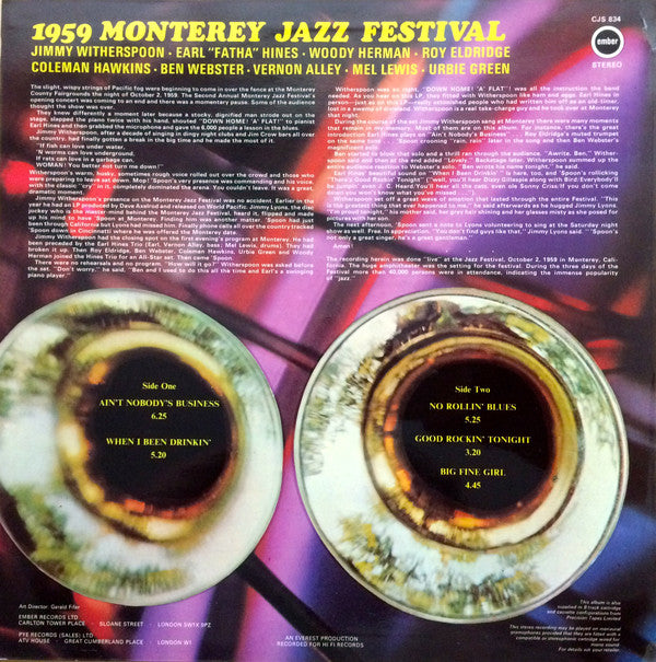 Various : 1959 Monterey Jazz Festival (LP, Album, RE)