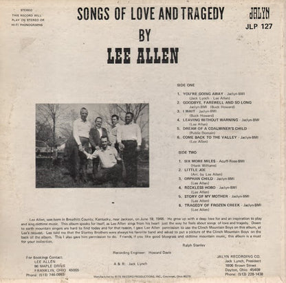 Lee Allen (6) : Songs Of Love And Tragedy (LP)