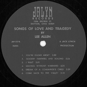 Lee Allen (6) : Songs Of Love And Tragedy (LP)