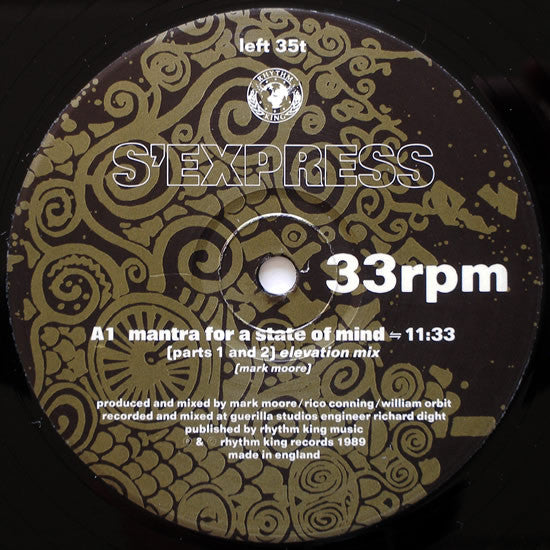 S'Express : Mantra For A State Of Mind (12")