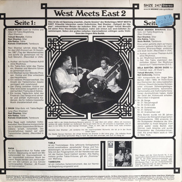 Yehudi Menuhin - Ravi Shankar : West Meets East 2 (LP, Album)