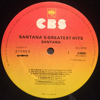 Santana : Santana's Greatest Hits (LP, Comp)