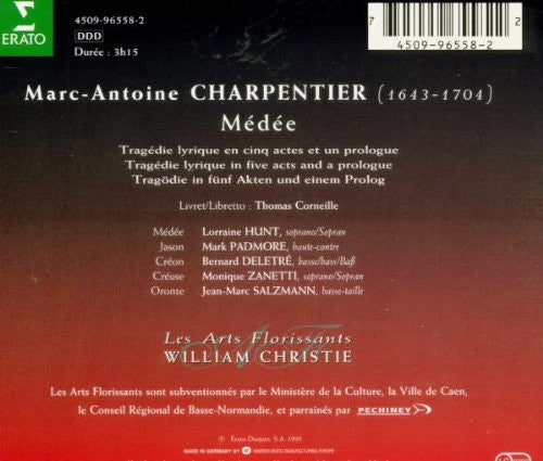 Marc Antoine Charpentier - Les Arts Florissants / William Christie / Lorraine Hunt / Mark Padmore / Bernard Delétré / Monique Zanetti / Jean-Marc Salzmann : Médée (3xCD, Album)