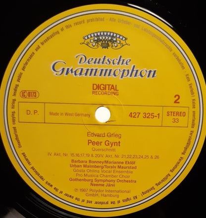 Edvard Grieg - Göteborgs Symfoniker, Neeme Järvi : Peer Gynt - Highlights (LP)