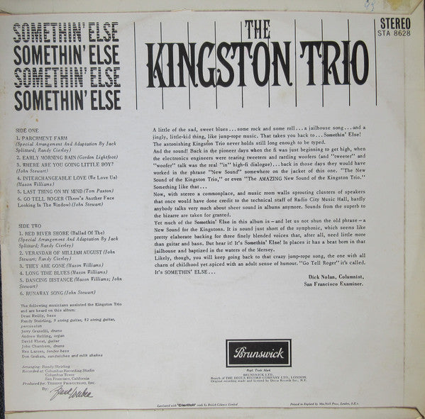 Kingston Trio : Somethin' Else (LP)