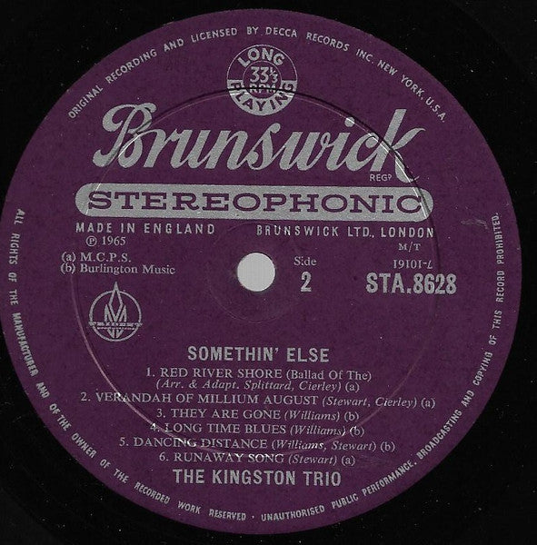 Kingston Trio : Somethin' Else (LP)