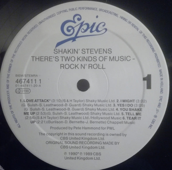 Shakin' Stevens : There Are Two Kinds Of Music... Rock 'N' Roll! (LP, Album)