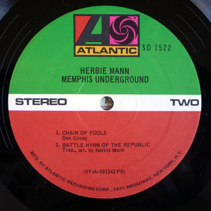 Herbie Mann : Memphis Underground (LP, Album, PR )