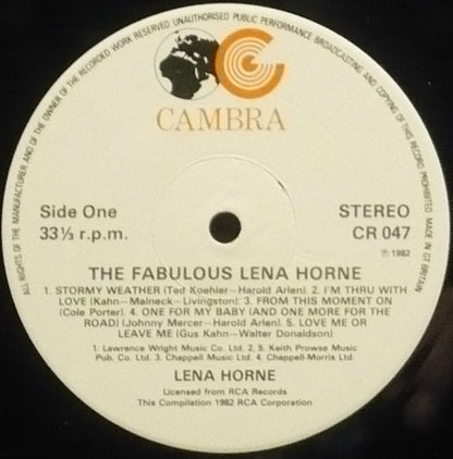 Lena Horne : The Fabulous Lena Horne (2xLP, Comp)