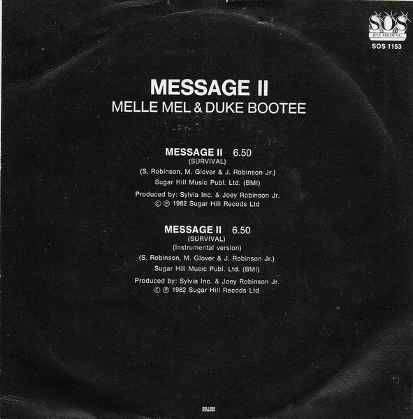 Melle Mel & Duke Bootee : Message II (7")