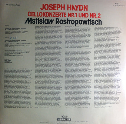 Joseph Haydn - Mstislav Rostropovich - The Academy Of St. Martin-in-the-Fields - Iona Brown : Cellokonzerte D-dur Und C-dur (LP, Club, RE)